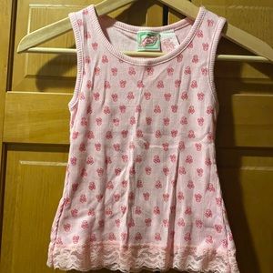 Girl’s 7/8 Skull Lace Trimmed Tank Top